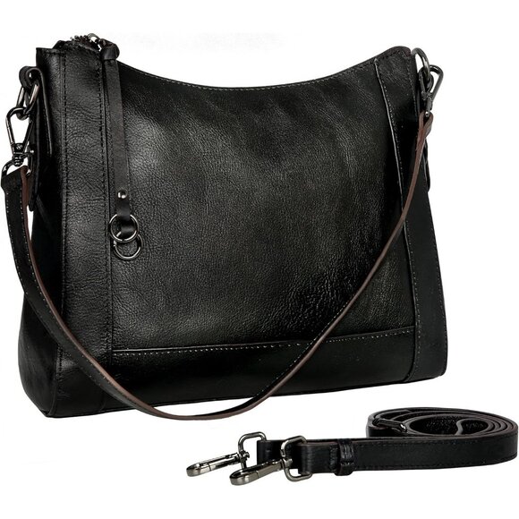 Handbags - Women Black Genuine leather Imported Purses Handbag Crossbody Bags